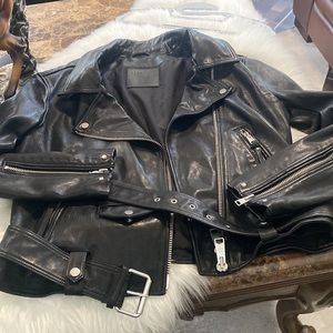 ALLSAINTS Size : L Black Motorcycle Jacket 100% Sheep leathers